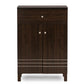 Felda Dark Brown Modern Shoe Cabinet with 2 Doors and Drawer FredCo