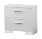 Felicity 2-drawer Nightstand Glossy White 203502 Coaster FredCo