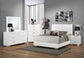 Felicity 6-piece Bedroom Set Glossy White with Plank Headboard Coaster California King, 6 Piece FredCo