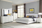 Felicity Bedroom Set with LED Light Headboard Glossy White Coaster Eastern King, 5 Piece FredCo