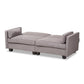 Felicity Modern and Contemporary Light Gray Fabric Upholstered Sleeper Sofa FredCo