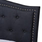 Felisa Modern and Contemporary Charcoal Grey Fabric Upholstered and Button Tufted King Size Platform Bed FredCo