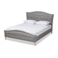 Felisa Modern and Contemporary Grey Fabric Upholstered and Button Tufted King Size Platform Bed FredCo