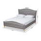 Felisa Modern and Contemporary Grey Fabric Upholstered and Button Tufted King Size Platform Bed FredCo