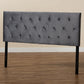 Felix Modern and Contemporary Grey Velvet Fabric Upholstered Queen Size Headboard FredCo