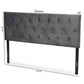 Felix Modern and Contemporary Grey Velvet Fabric Upholstered Queen Size Headboard FredCo