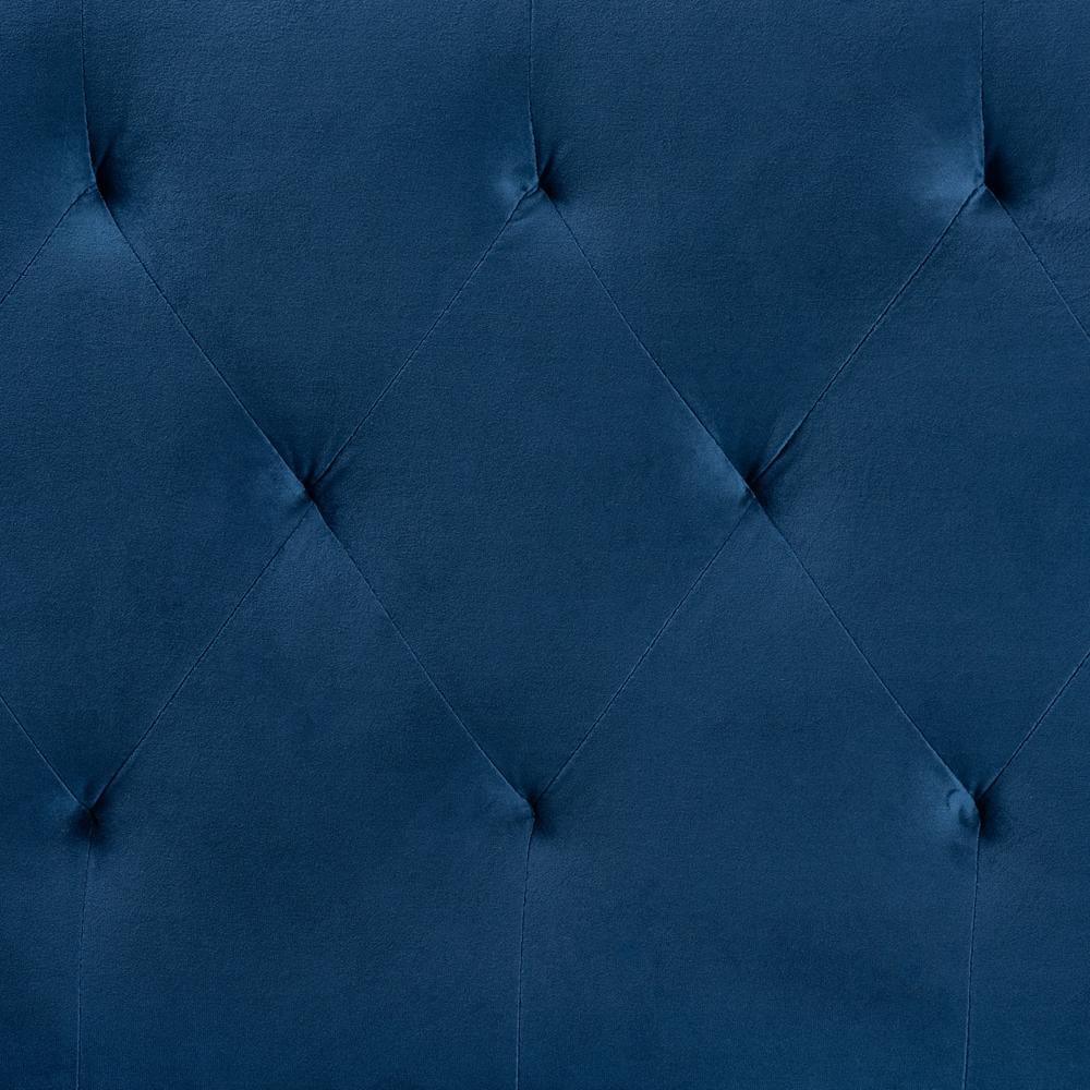Felix Modern and Contemporary Navy Blue Velvet Fabric Upholstered Full Size Headboard FredCo