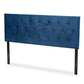 Felix Modern and Contemporary Navy Blue Velvet Fabric Upholstered Full Size Headboard FredCo