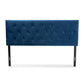 Felix Modern and Contemporary Navy Blue Velvet Fabric Upholstered Queen Size Headboard FredCo