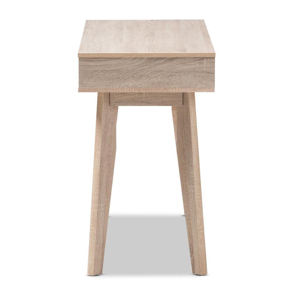 Fella Mid-Century Modern 2-Drawer Oak and Grey Wood Study Desk FredCo