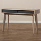 Fella Mid-Century Modern 2-Drawer Oak and Grey Wood Study Desk FredCo