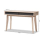 Fella Mid-Century Modern 2-Drawer Oak and Grey Wood Study Desk FredCo