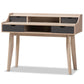 Fella Mid-Century Modern 4-Drawer Oak and Grey Wood Study Desk FredCo