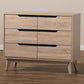 Fella Mid-Century Modern Two-Tone Oak and Grey Wood 6-Drawer Dresser FredCo