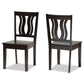 Fenton Modern and Contemporary Transitional Dark Brown Finished Wood 2-Piece Dining Chair Set FredCo