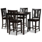 Fenton Modern and Contemporary Transitional Dark Brown Finished Wood 5-Piece Pub Set FredCo