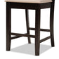 Fenton Modern and Contemporary Transitional Sand Fabric Upholstered and Dark Brown Finished Wood 2-Piece Counter Stool Set FredCo