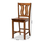 Fenton Modern and Contemporary Transitional Walnut Brown Finished Wood 2-Piece Counter Stool Set FredCo