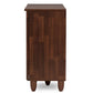 Fernanda Modern and Contemporary 3-Door Oak Brown Wooden Entryway Shoes Storage Wide Cabinet FredCo