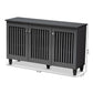 Fernanda Modern and Contemporary Dark Gray 3-Door Wooden Entryway Shoe Storage Wide Cabinet FredCo