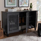 Fernanda Modern and Contemporary Dark Gray 3-Door Wooden Entryway Shoe Storage Wide Cabinet FredCo
