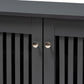 Fernanda Modern and Contemporary Dark Gray 3-Door Wooden Entryway Shoe Storage Wide Cabinet FredCo