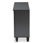 Fernanda Modern and Contemporary Dark Gray 3-Door Wooden Entryway Shoe Storage Wide Cabinet FredCo