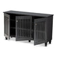 Fernanda Modern and Contemporary Dark Gray 3-Door Wooden Entryway Shoe Storage Wide Cabinet FredCo