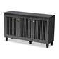 Fernanda Modern and Contemporary Dark Gray 3-Door Wooden Entryway Shoe Storage Wide Cabinet FredCo