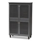 Fernanda Modern and Contemporary Dark Gray 4-Door Wooden Entryway Shoe Storage Cabinet FredCo