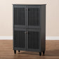 Fernanda Modern and Contemporary Dark Gray 4-Door Wooden Entryway Shoe Storage Cabinet FredCo