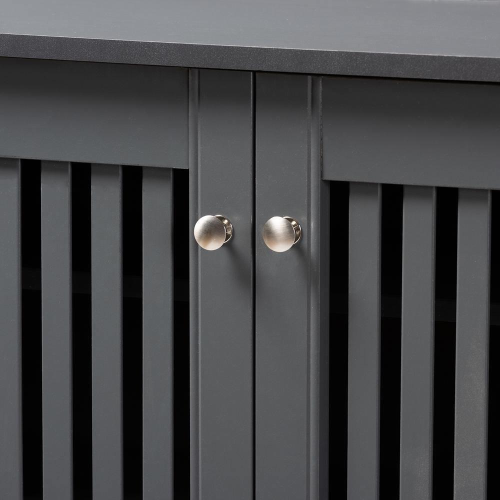 Fernanda Modern and Contemporary Dark Gray 4-Door Wooden Entryway Shoe Storage Cabinet FredCo