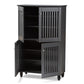 Fernanda Modern and Contemporary Dark Gray 4-Door Wooden Entryway Shoe Storage Cabinet FredCo