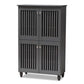Fernanda Modern and Contemporary Dark Gray 4-Door Wooden Entryway Shoe Storage Cabinet FredCo