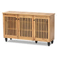 Fernanda Modern and Contemporary Oak Brown Finished Wood 3-Door Shoe Cabinet FredCo