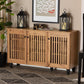 Fernanda Modern and Contemporary Oak Brown Finished Wood 3-Door Shoe Cabinet FredCo