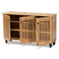 Fernanda Modern and Contemporary Oak Brown Finished Wood 3-Door Shoe Cabinet FredCo