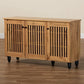 Fernanda Modern and Contemporary Oak Brown Finished Wood 3-Door Shoe Cabinet FredCo