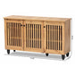 Fernanda Modern and Contemporary Oak Brown Finished Wood 3-Door Shoe Cabinet FredCo