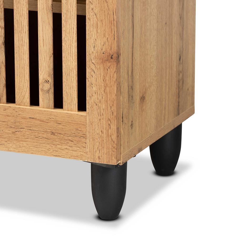 Fernanda Modern and Contemporary Oak Brown Finished Wood 4-Door Shoe Storage Cabinet FredCo