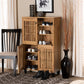 Fernanda Modern and Contemporary Oak Brown Finished Wood 4-Door Shoe Storage Cabinet FredCo