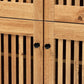 Fernanda Modern and Contemporary Oak Brown Finished Wood 4-Door Shoe Storage Cabinet FredCo
