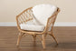 Feya Modern Bohemian Natural Brown Antique Rattan Armchair FredCo