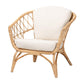Feya Modern Bohemian Natural Brown Antique Rattan Armchair FredCo