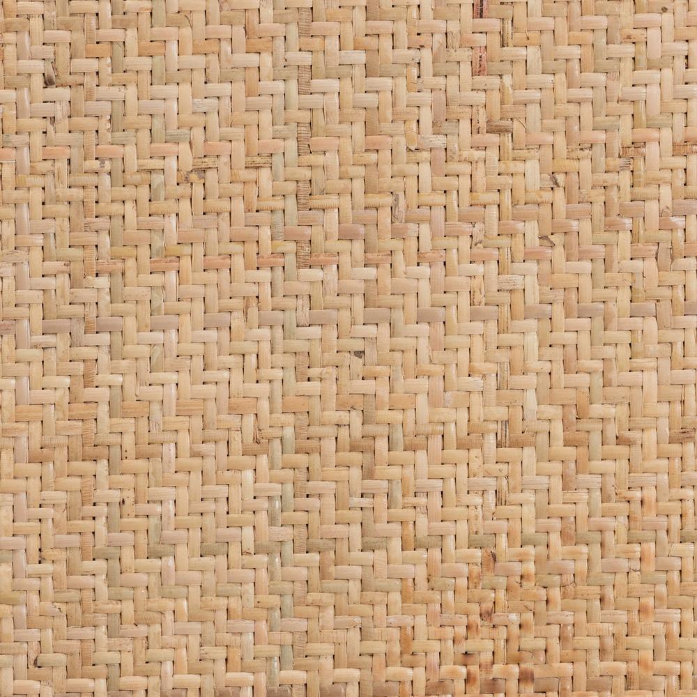 Fields Mid-Century Modern Brown Woven Rattan and Wood 2-Piece Cane Dining Chair Set FredCo