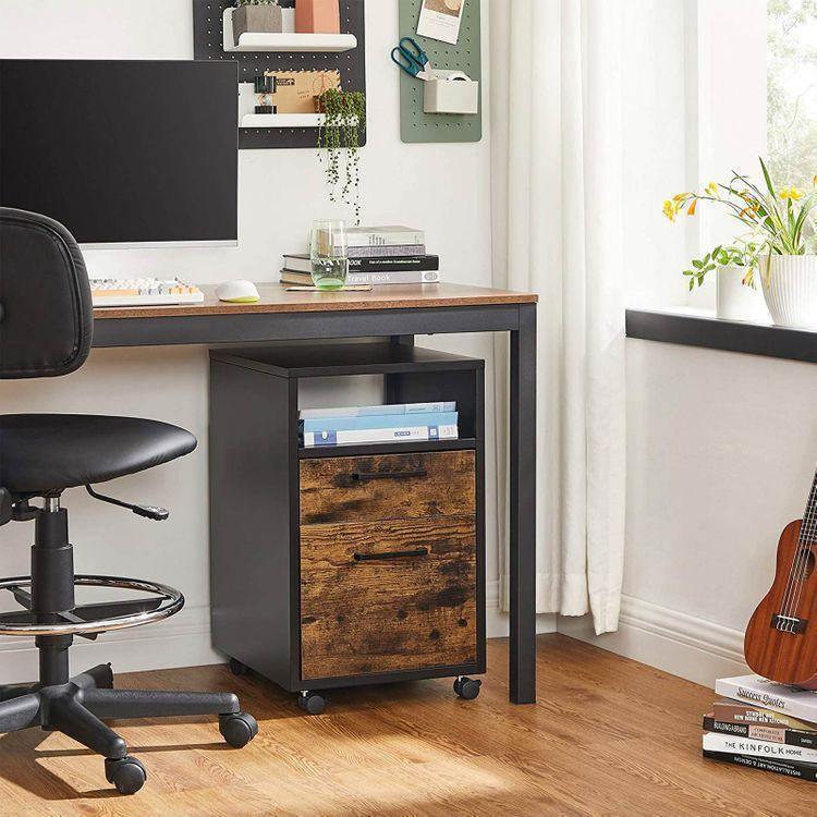File Cabinet with 2 Drawers Rustic Brown FredCo
