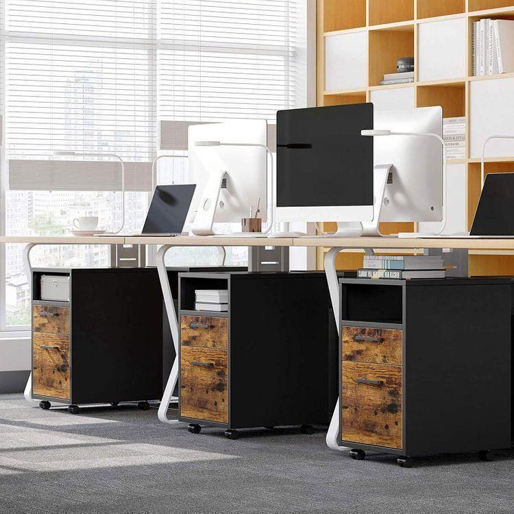 File Cabinet with 2 Drawers Rustic Brown FredCo