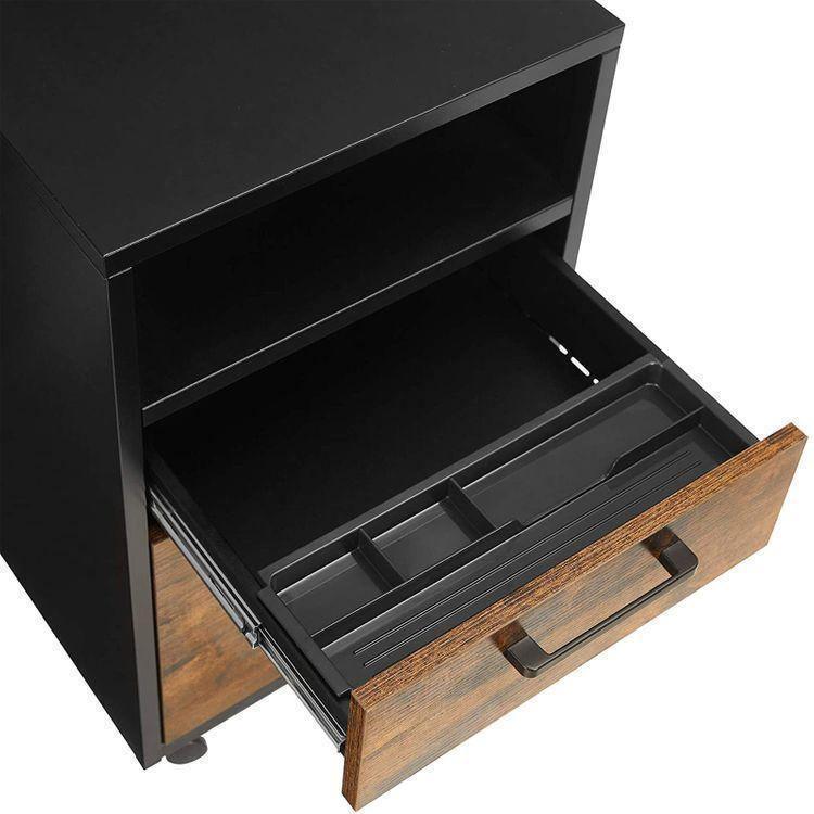 File Cabinet with 2 Drawers Rustic Brown FredCo