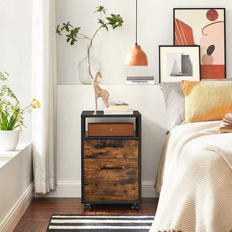 File Cabinet with 2 Drawers Rustic Brown FredCo
