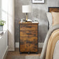 File Cabinet with 3 Drawers, Brown and Black FredCo